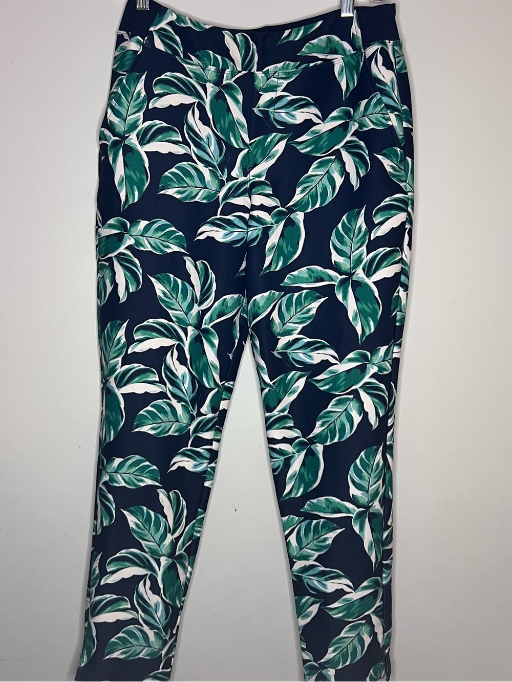 Tommy Bahama Women’s Active Navy Pants with Green Leaf Print